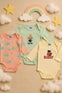 3pcs Adorable Baby Girl's Cotton Romper Set - Cute Cartoon Patterns & Stripes BS6422D